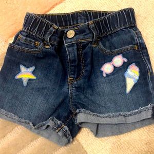 Super cute girls gap patchwork denim shorts - 5T